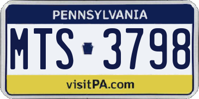 PA license plate MTS3798