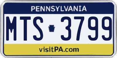 PA license plate MTS3799