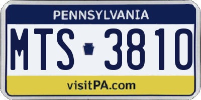 PA license plate MTS3810