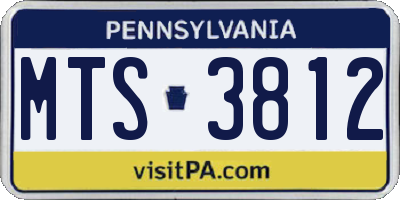 PA license plate MTS3812