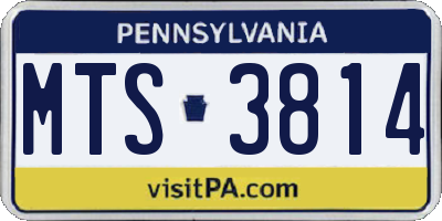 PA license plate MTS3814
