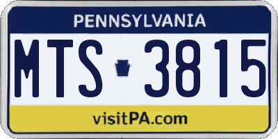 PA license plate MTS3815