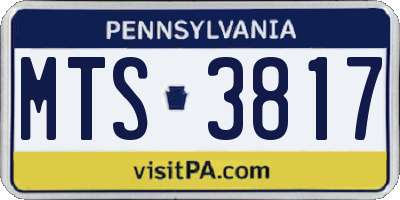 PA license plate MTS3817