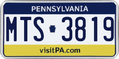 PA license plate MTS3819