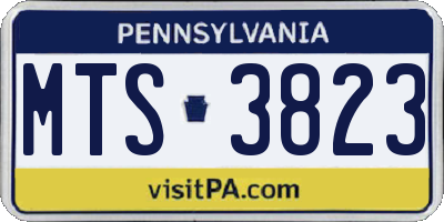 PA license plate MTS3823