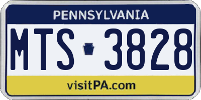 PA license plate MTS3828