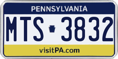 PA license plate MTS3832