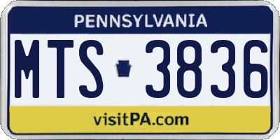 PA license plate MTS3836