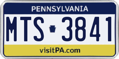 PA license plate MTS3841
