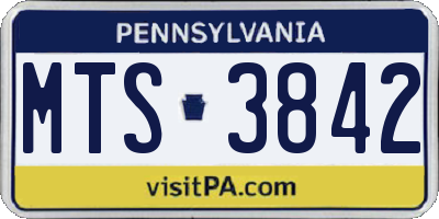 PA license plate MTS3842