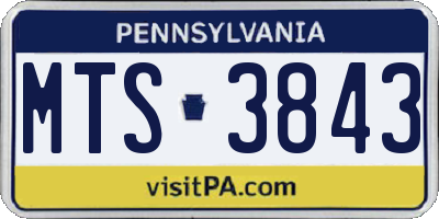 PA license plate MTS3843
