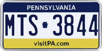 PA license plate MTS3844