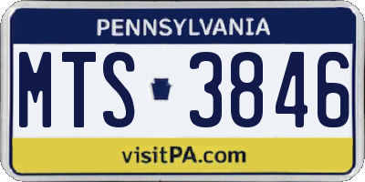 PA license plate MTS3846