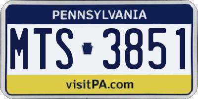 PA license plate MTS3851