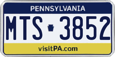 PA license plate MTS3852