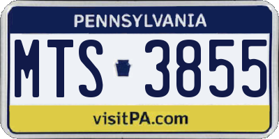 PA license plate MTS3855