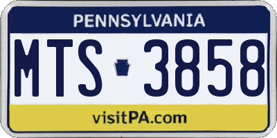 PA license plate MTS3858