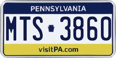 PA license plate MTS3860