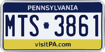 PA license plate MTS3861