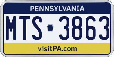 PA license plate MTS3863