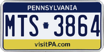 PA license plate MTS3864