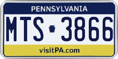 PA license plate MTS3866