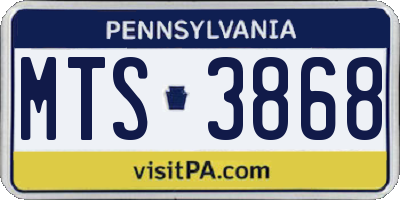 PA license plate MTS3868