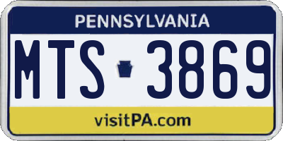 PA license plate MTS3869
