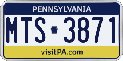 PA license plate MTS3871