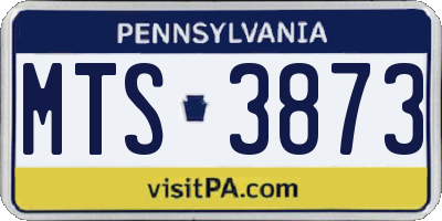 PA license plate MTS3873