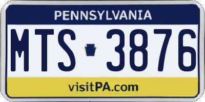PA license plate MTS3876