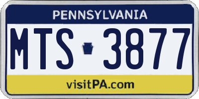 PA license plate MTS3877