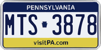 PA license plate MTS3878