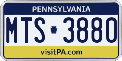 PA license plate MTS3880