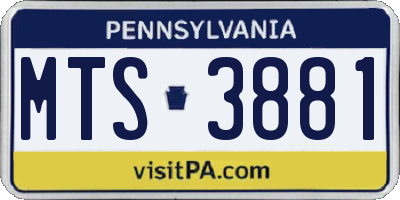 PA license plate MTS3881