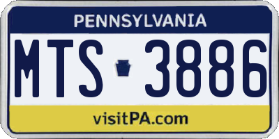 PA license plate MTS3886