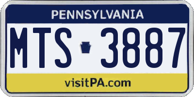 PA license plate MTS3887