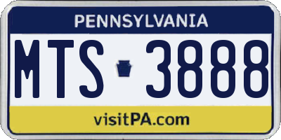 PA license plate MTS3888