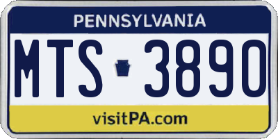 PA license plate MTS3890