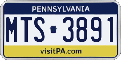 PA license plate MTS3891