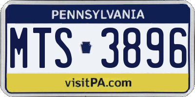 PA license plate MTS3896