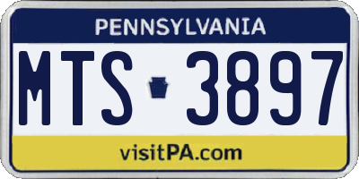 PA license plate MTS3897