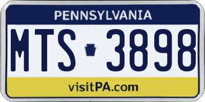 PA license plate MTS3898