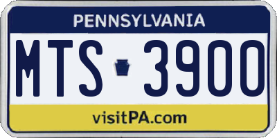 PA license plate MTS3900