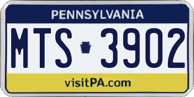 PA license plate MTS3902