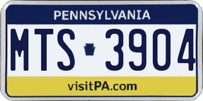 PA license plate MTS3904