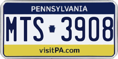 PA license plate MTS3908