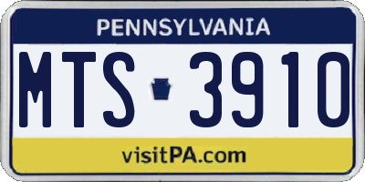 PA license plate MTS3910