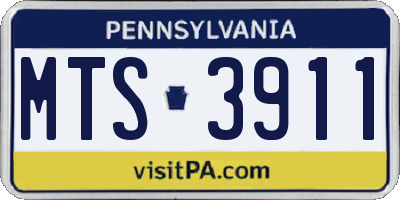 PA license plate MTS3911