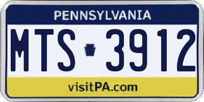 PA license plate MTS3912